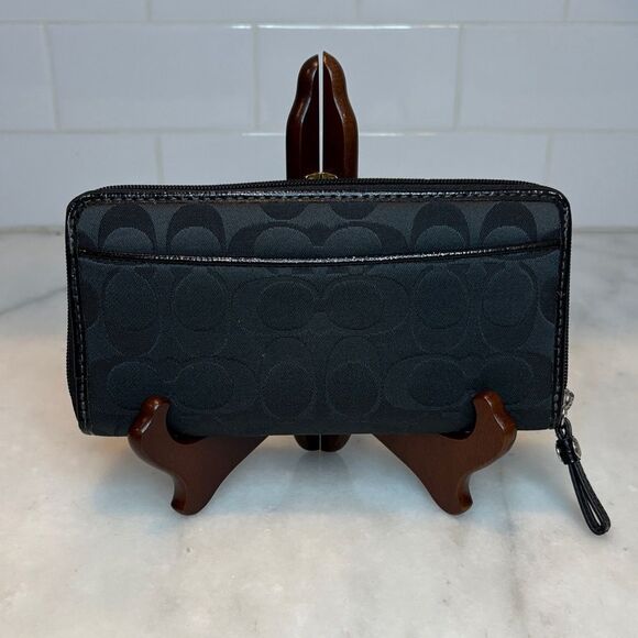 Coach Wallet Y2K Maralee Jacquard Signature Logo Full Zip Wallet - Picture 4 of 16